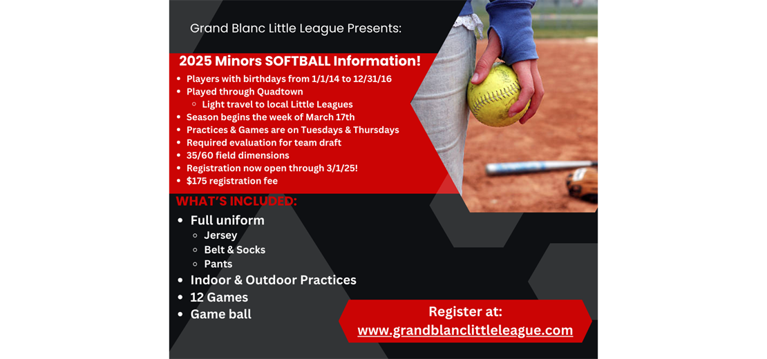 2025 Minors SOFTBALL info!